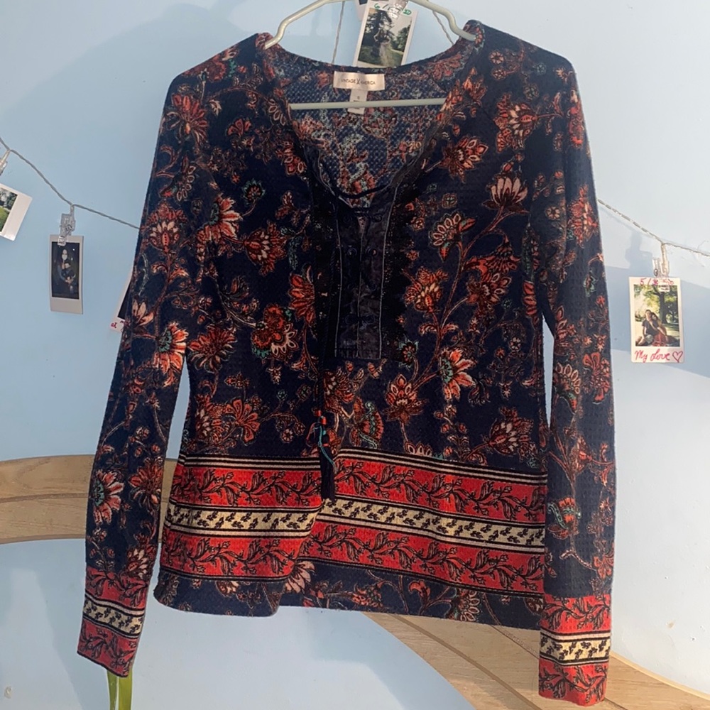 Vintage America Long Sleeve Pattern Shirt